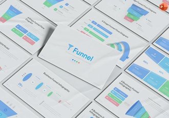漏斗转化信息图表数据可视化分析PPT模板 - 顶尖PPT