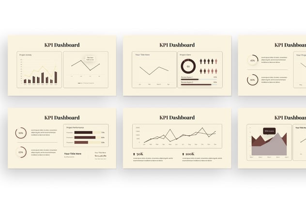 KPI关键指标仪表板信息图表PPT模板 - 顶尖PPT
