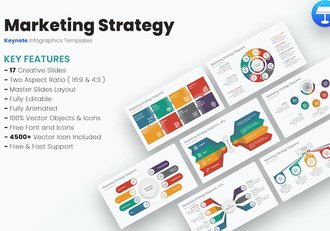 营销策略彩色图形规划推广方案Keynote模板 - 顶尖PPT