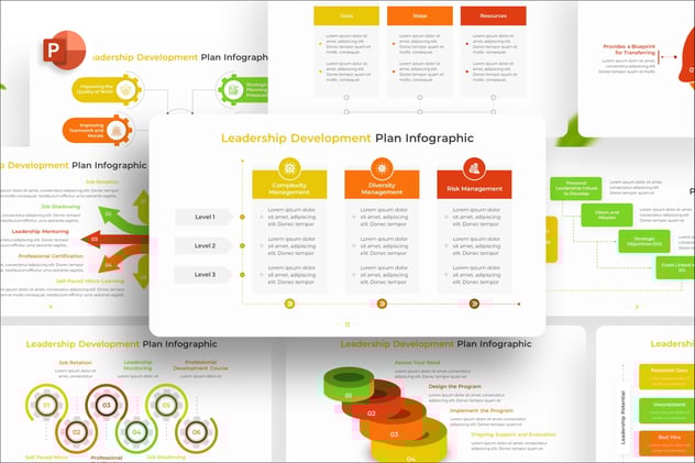 领导力发展计划信息图形PPT模板 - 顶尖PPT