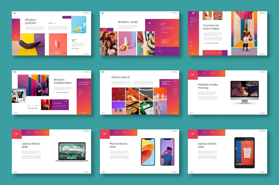 欧美创意休闲运动主题国外PPT模板 - 顶尖PPT