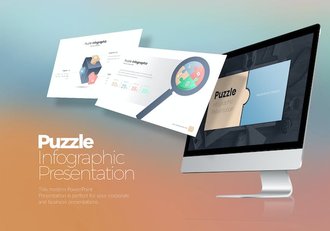 多色彩创意拼图信息图PPT模板 - 顶尖PPT