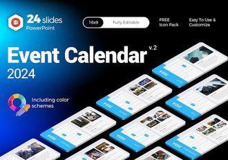 2024日历模板工作日期规划表PPT模板 - 顶尖PPT