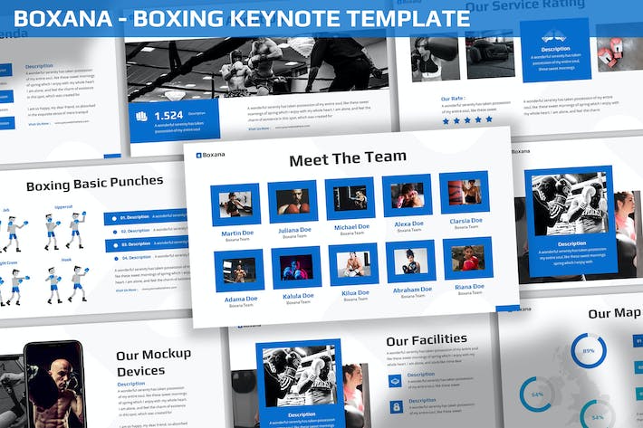 拳击运动培训讲述方案Keynote模板 - 顶尖PPT