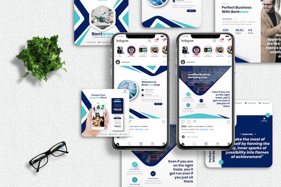 社交媒体宣传尺寸keynote模板 - 顶尖PPT