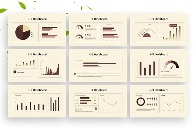 KPI关键指标仪表板信息图表PPT模板 - 顶尖PPT