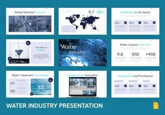 水资源管理环保污水治理行业PPT模板 - 顶尖PPT