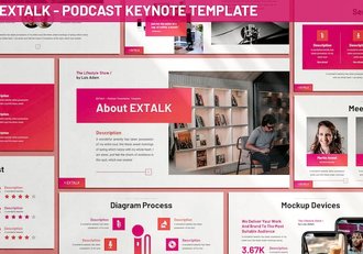 播客音频内容品牌推广Keynote模板 - 顶尖PPT