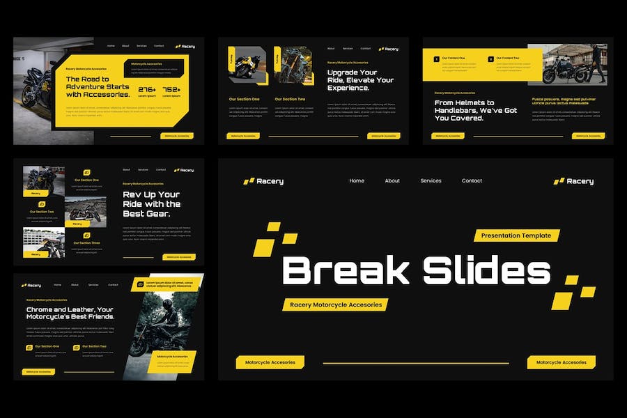 摩托车行业配件销售推介Keynote模板 - 顶尖PPT