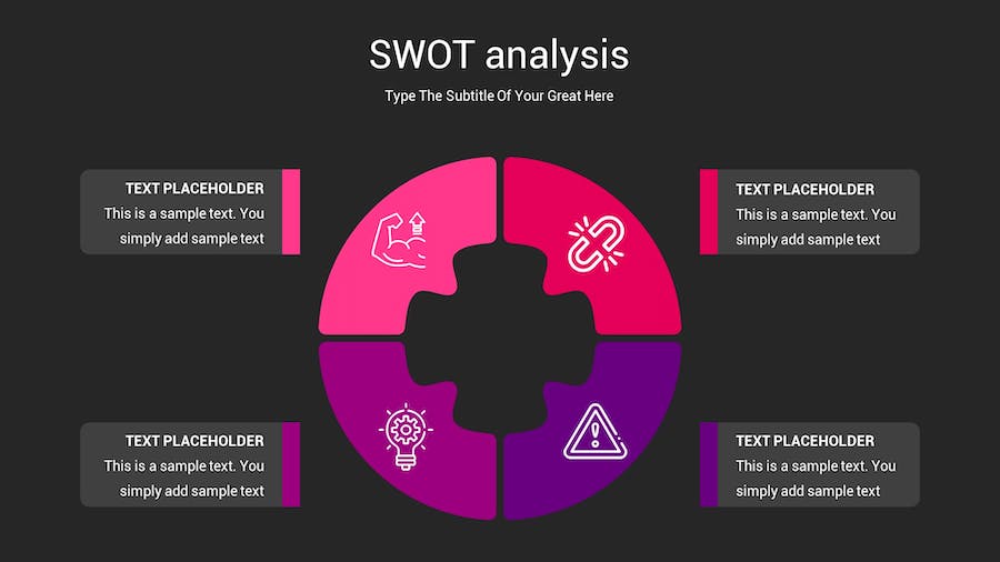 SWOT分析暗箱操作深色Keynote模板 - 顶尖PPT