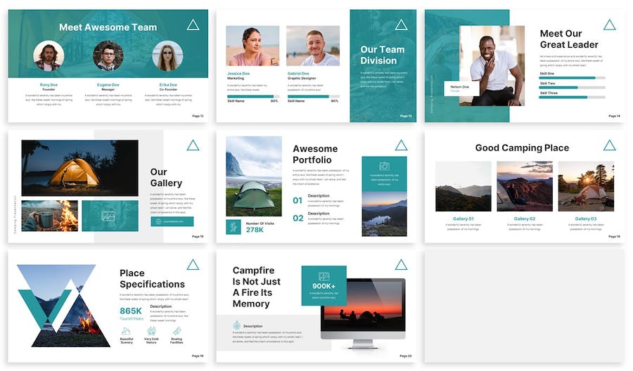 户外旅行冒险调研数据分析研究keynote模板 - 顶尖PPT