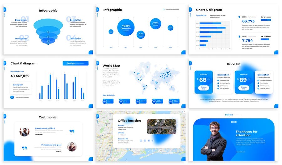 数据统计分析图表展示分析Keynote模板 - 顶尖PPT