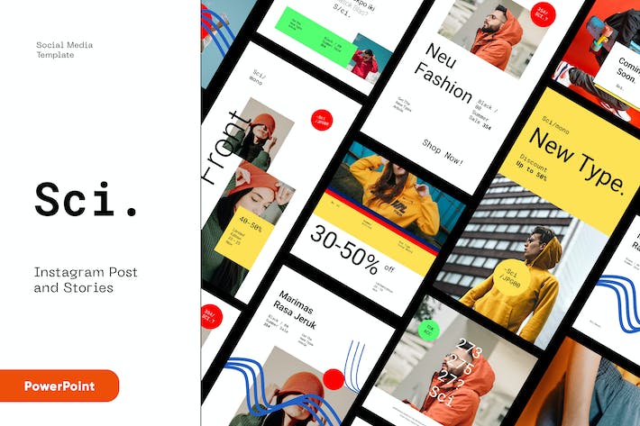 时尚潮流品牌社交媒体营销PPT模板 - 顶尖PPT