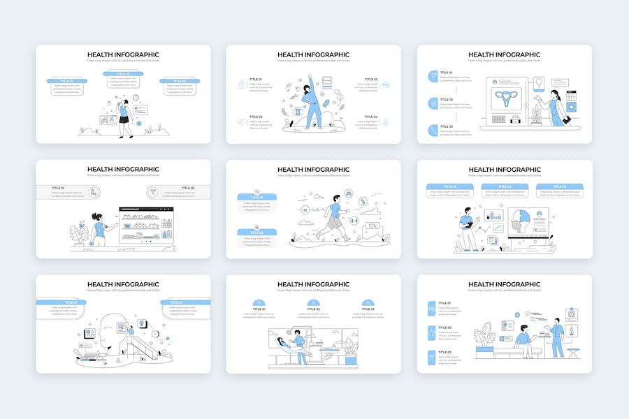 医疗健康护理保健信息图Keynote模板 - 顶尖PPT
