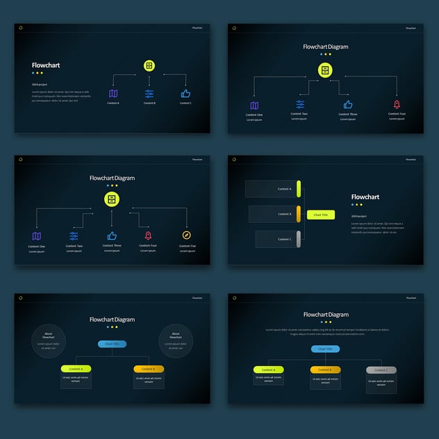 黑色系流程图keynote模板 - 顶尖PPT
