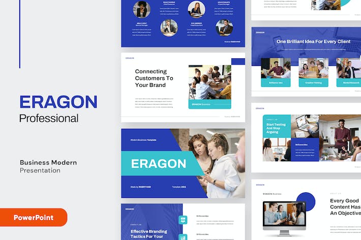 现代商务企业品牌形象视觉展示PPT模板 - 顶尖PPT