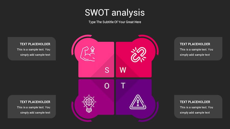 SWOT分析暗箱操作深色Keynote模板 - 顶尖PPT