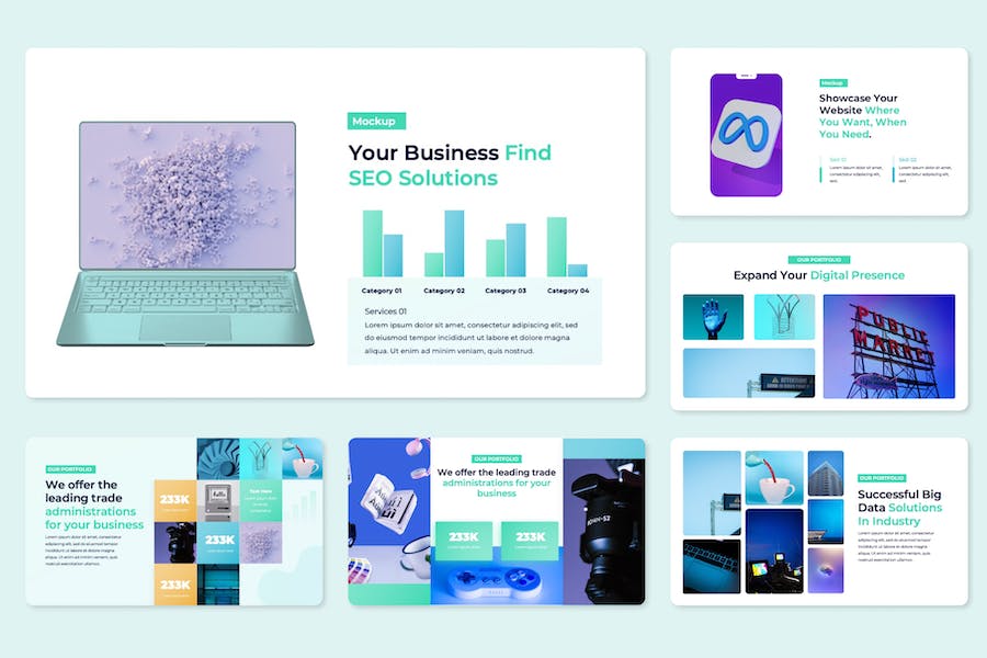 国外设计数字营销代理高端业务展示PPT模板 - 顶尖PPT