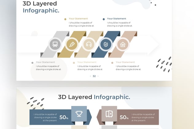 3D层级信息图形涂鸦风格keynote模板 - 顶尖PPT