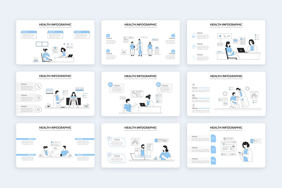 医疗健康护理保健信息图Keynote模板 - 顶尖PPT