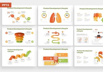 产品研发生命周期管理信息图形PPT模板 - 顶尖PPT