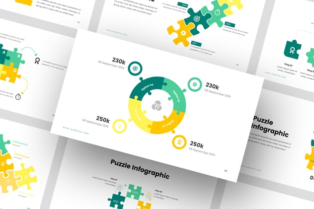 拼图创意展示信息图形Keynote模板 - 顶尖PPT