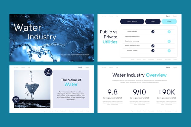 水资源管理环保污水治理行业PPT模板 - 顶尖PPT