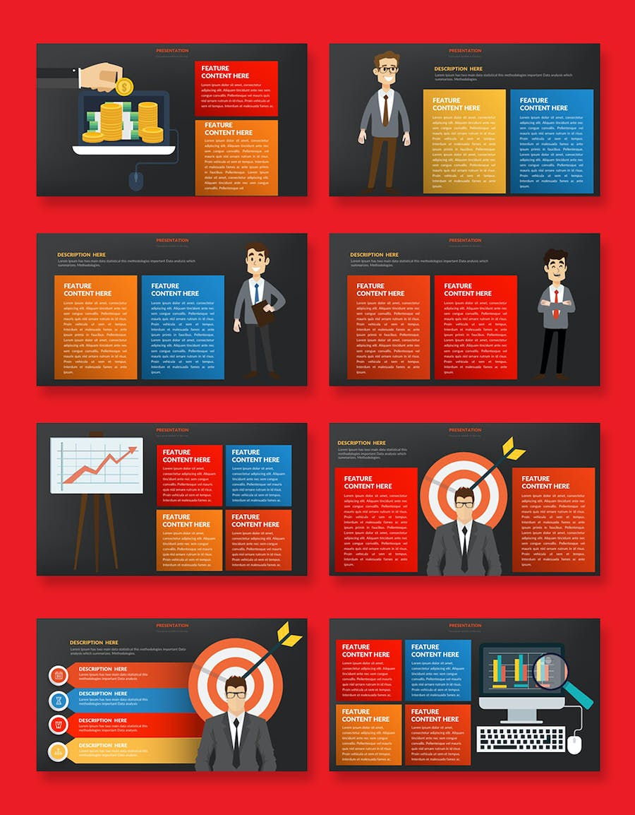 货币储蓄理财财务数据分析信息图表keynote模板 - 顶尖PPT