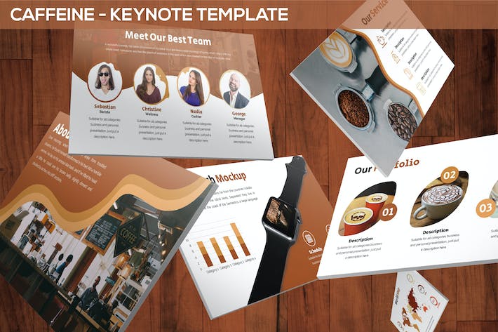 咖啡馆餐饮品牌推介营销宣传Keynote模板 - 顶尖PPT
