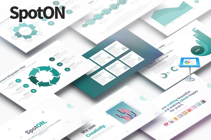 多功能数据汇报循环聚合步骤图形keynote模板 - 顶尖PPT