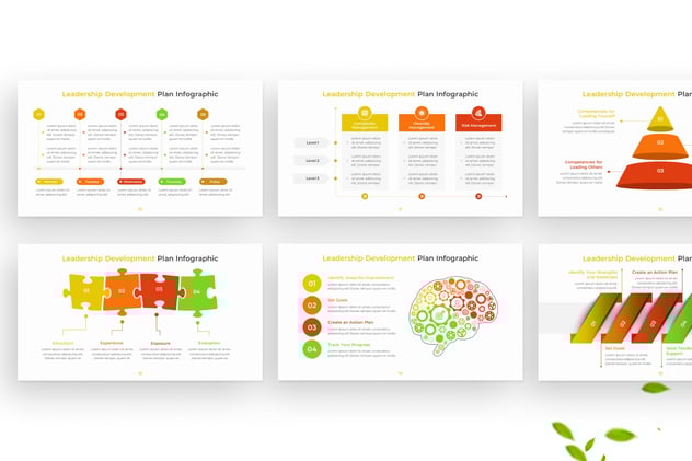 领导力发展计划信息图形PPT模板 - 顶尖PPT