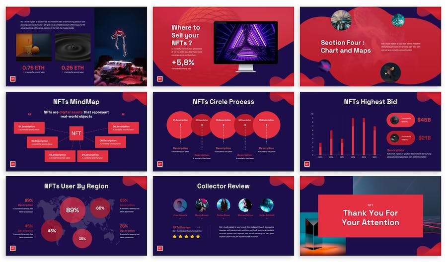 NFT数字艺术人工智能网络科技国外PPT模板 - 顶尖PPT