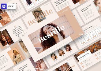 化妆师美容女性行业keynote模板 - 顶尖PPT