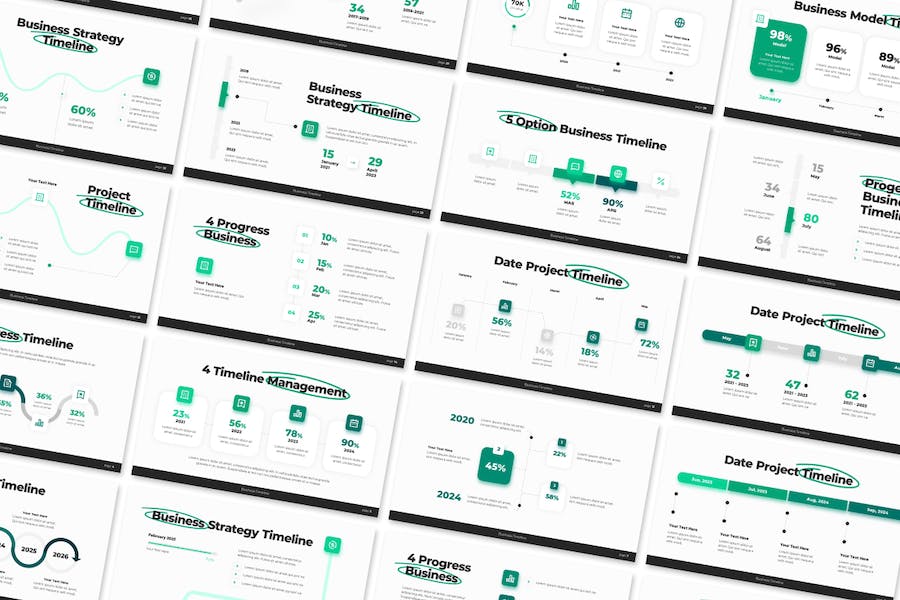 商业时间轴规划展示项目管理PPT模板 - 顶尖PPT