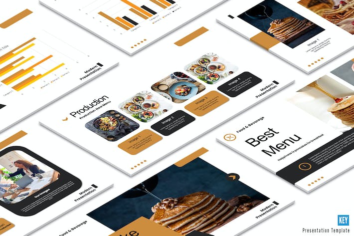 创意作品集项目展示堆叠Keynote模板 - 顶尖PPT