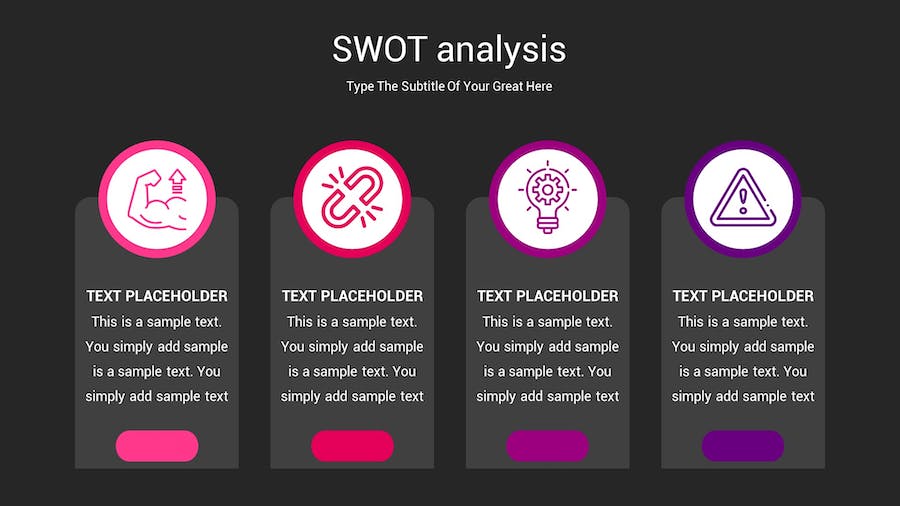 SWOT分析暗箱操作深色Keynote模板 - 顶尖PPT