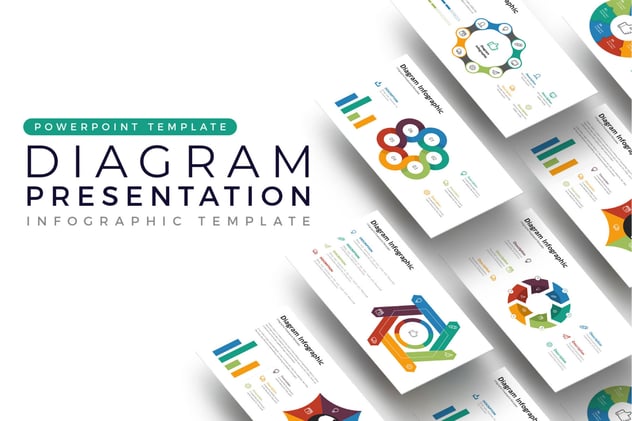 彩色环形关系图PPT模板 - 顶尖PPT