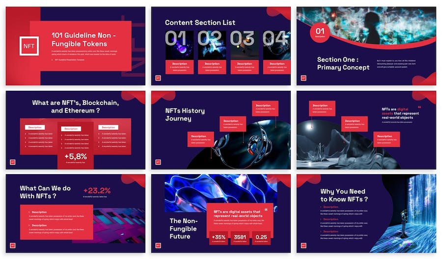 NFT数字艺术人工智能网络科技国外PPT模板 - 顶尖PPT