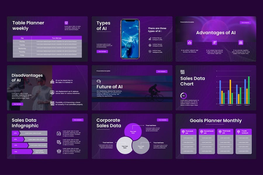 人工智能技术商务应用融资演讲Keynote模板 - 顶尖PPT