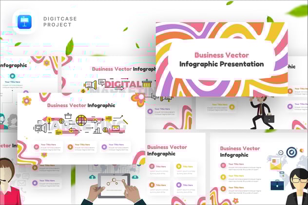 商业载体信息插画图形keynote模板 - 顶尖PPT