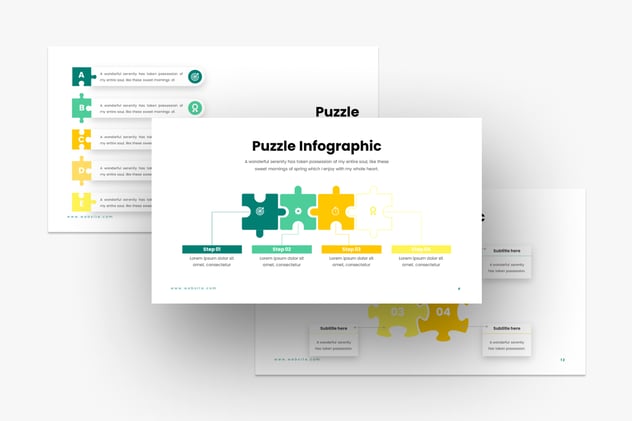 拼图创意展示信息图形Keynote模板 - 顶尖PPT