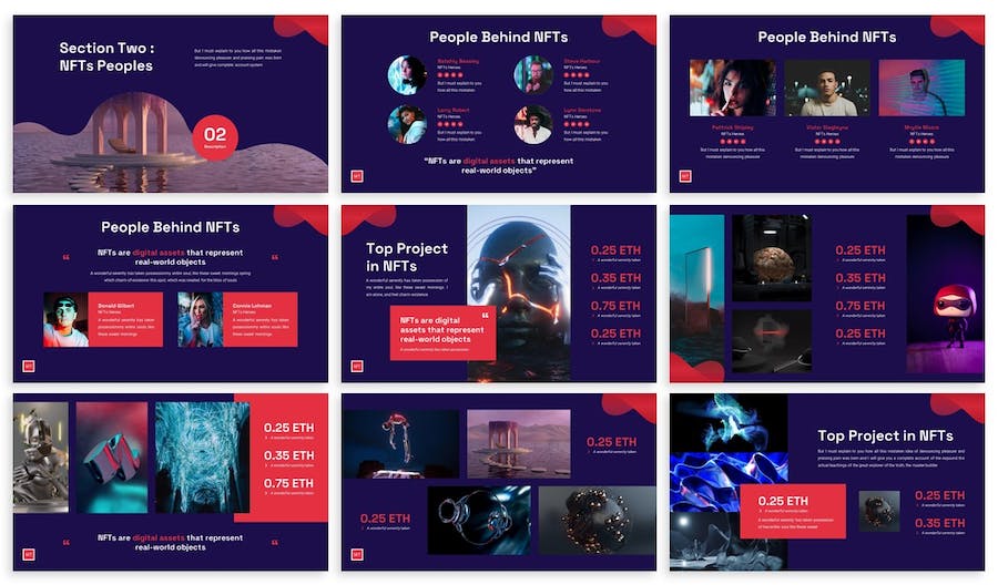 NFT数字艺术人工智能网络科技国外PPT模板 - 顶尖PPT