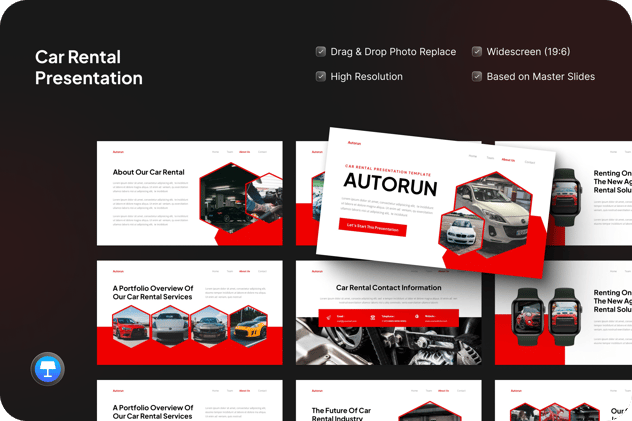 汽车租赁keynote模板 - 顶尖PPT