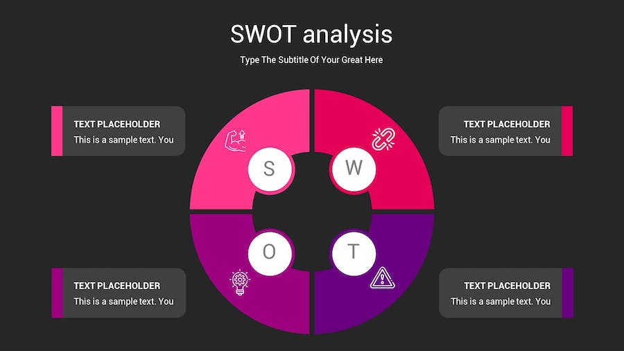 SWOT分析暗箱操作深色Keynote模板 - 顶尖PPT