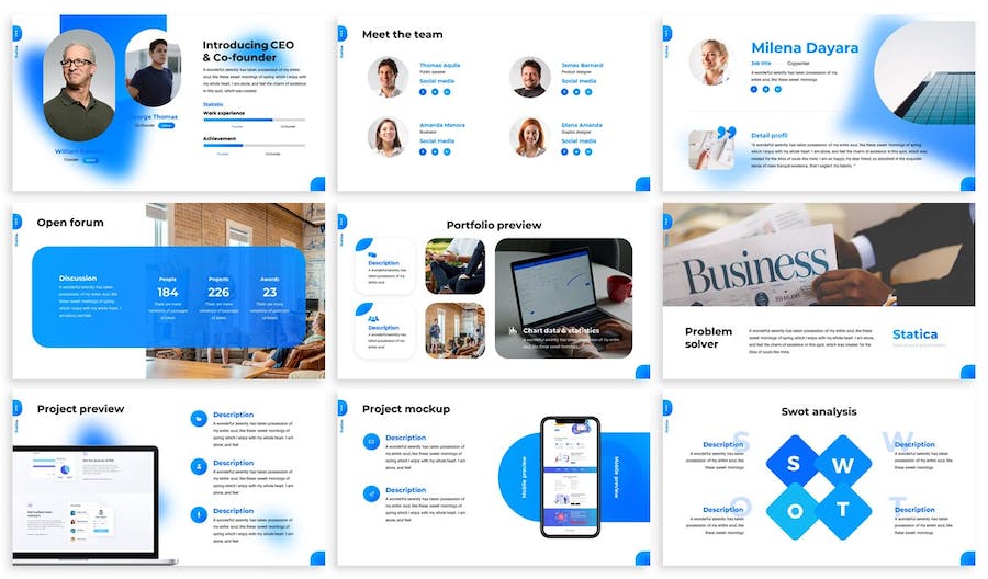 数据统计分析图表展示分析Keynote模板 - 顶尖PPT