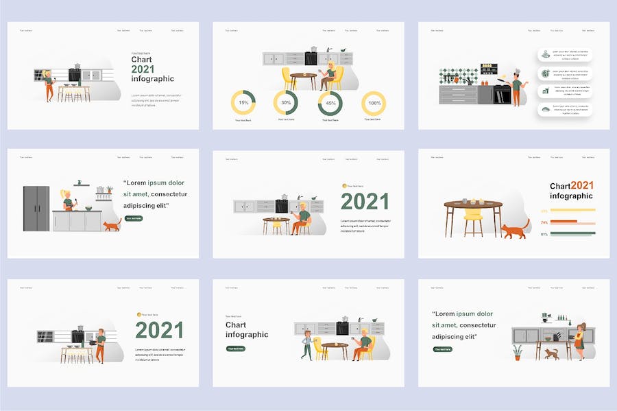 国外美食烹饪餐饮插画高级PPT模板 - 顶尖PPT