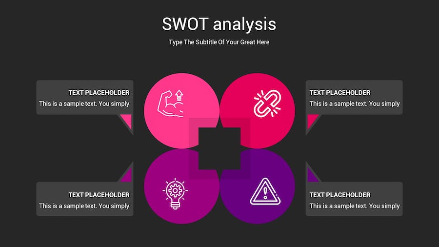 SWOT分析暗箱操作深色Keynote模板 - 顶尖PPT