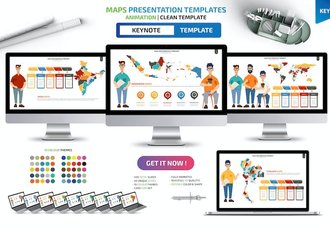 世界各国地图图形keynote模板 - 顶尖PPT