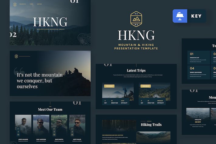 户外冒险登山运动keynote模板 - 顶尖PPT