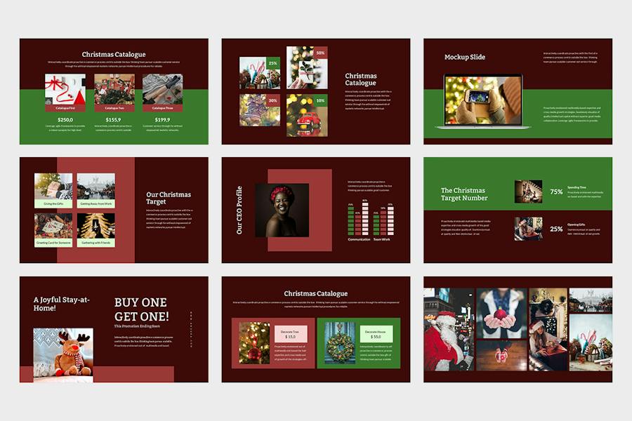 圣诞节主题演讲营销方案Keynote模板 - 顶尖PPT